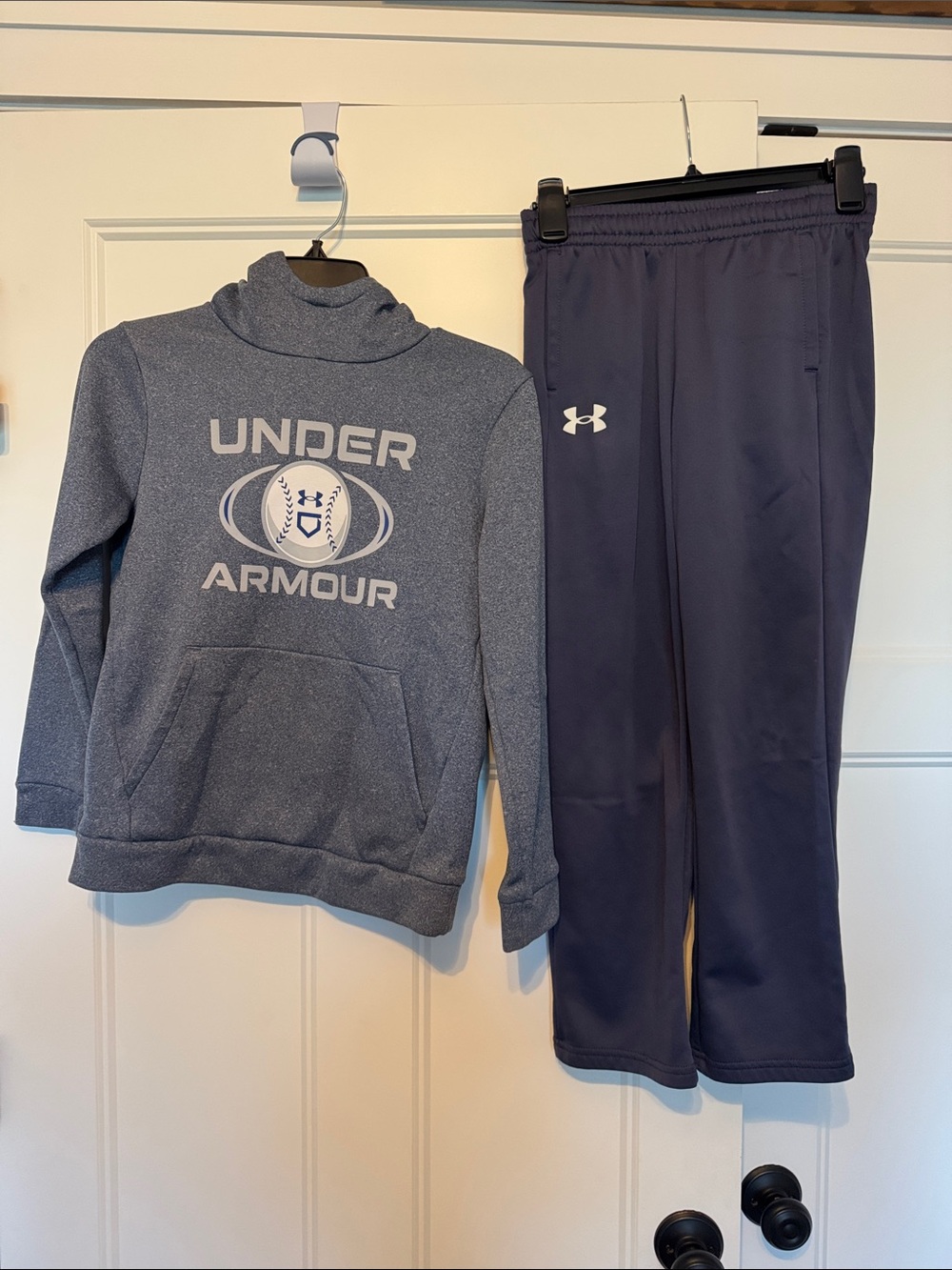 Under Armour Blue-Grey Hoodie and Navy Track Pants Set